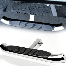 Aftermarket Products Trailer-01 3 Inch Tube Trailer Tow Mount Rear Hitch Step Bar Guard For 2 X Towing Receiver