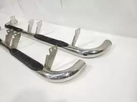 122.am1504 American Motors Pair Of Chrome Running Boards Dented On The Bottom Oem 03 05 06 07 09hummer H2 #2