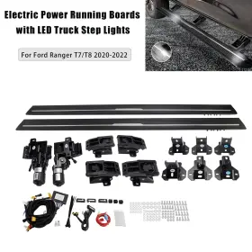 C205-a021 Amotopart Electric Power Running Boards With Led Truck Step Light For Ford Ranger T7/t8 20-22