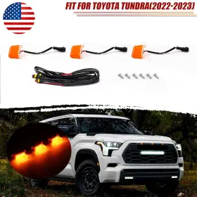Gz.e062m-3 Aoh-offroader 3pcs Amber Led Marker Lights For Toyota Tundra 2022 2023 2024 Front Grille Lamps