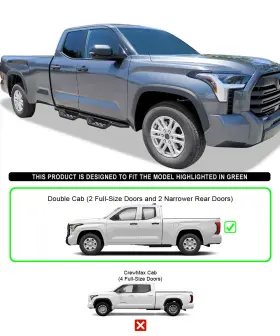 Ib-3t702n Aps Black Side Step Nerf Bars For 22-24 Toyota Tundra Double Cab #2