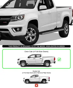 Ib-cs197la Aps W2w Superseded Running Boards 6-inch Fit 15-23 Colorado Canyon Crew Cab 6ft Bed #2