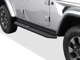 Ib-jr111h Aps Black Running Boards Style Fit 18-25 Jeep Wrangler Jl 4dr