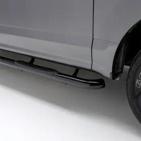 202004 Aries 3 Inch Round Black Steel Side Bars For Select Toyota Tacoma
