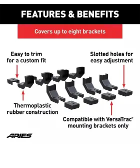 2055180 Aries 8 Pack Versatrac Bracket Kit Covers 501535 Black Thermo Rubber #2