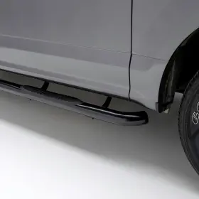 208007 Aries 3 Inch Round Semi Gloss Black Nerf Bars Side Steps Running Boards