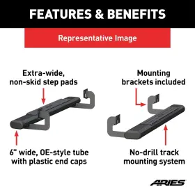 4445024 Aries 53 Inch Black Aluminum Oval Side Bars For Select Ford F250 To F550 #3