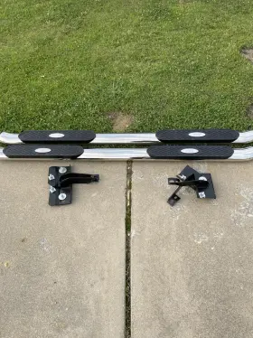 S224031-2 Aries 3 Inch Polished Step Nerf Bar Running Board For Traverse Outlook Enclave Acadia 07-17