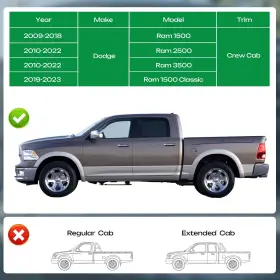 8030-dg191-ss Ausum Motor 6.4ftft Running Boards For 2009-2023 Dodge Ram 1500 Crew Cab Side Steps Nerf Bar #3