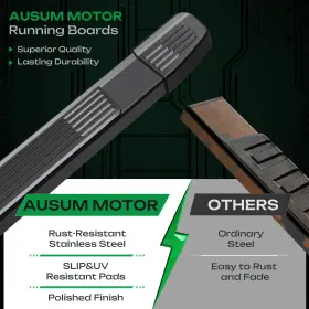 8081-dg091-mb Ausum Motor For 2009-2023 Dodge Ram 1500 2500 3500 Crew Cab 6 Inch Running Boards Side Rear Steps #3