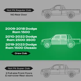 8138-dg091-mb Ausum Motor Running Boards For 2009-2023 Dodge Ram 1500 Crew Cab 6 Inch Side Steps Nerf Bar #2