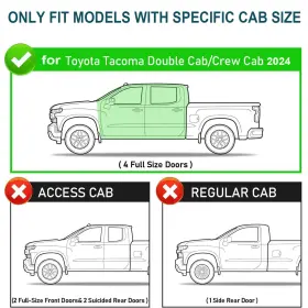 Ppol0026 Autobull Armor Running Board For 2024 Toyota Tacoma Double/crew Cab 6 Inch Side Step Nerf Bar #3