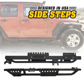 Njk02c102-bm Autopart Discount For 07-2018 Jeep Wrangler Jk 4dr Running Board Rock Slider Side Steps Nerf Bar