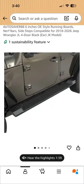 Yg0801a06j Autosaver Jeep Wrangler Jl 2019-2025 Running Boards 4-door Side Step Bars Yg0801a06j Autosaver Jeep Wrangler Jl 2019-2025 Running Boards 4-door Side Step Bars