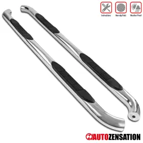 322-tah21s2-016 Autozensation Fit 2021-2024 Tahoe Gmc Yukon 3 Inch Round Chrome Running Boards Side Step Nerf Bars