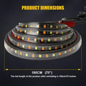 Tbdt-wy-1.8m Auxito Pair 70 Inch Led Running Board Step Side Light Amber And White Signal Turn Strip Bar #2