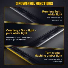 Tbdt-wy-1.8m Auxito Pair 70 Inch Led Running Board Step Side Light Amber And White Signal Turn Strip Bar #3