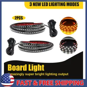 Tbdt-wy-1.8m Auxito Pair 70 Inch Led Running Board Step Side Light Amber And White Signal Turn Strip Bar