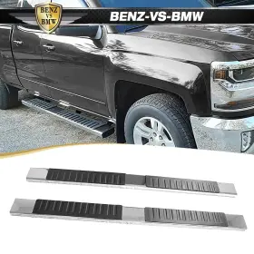 Bnz-5-ssb-csv07ech6-ss Benz-vs-bmw Fits 07-18 Silverado Gmc Sierra 1500 Ext Cab 6 Inch Side Step Bar Running Boards Ss