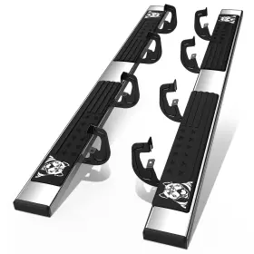 Step-02 Bezt For 07-19 Silverado Sierra Crew Cab 6 Inch Chrome Running Board Side Step Nerf Bar