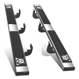 Step-03 Bezt Chrome 6.75 Inch Flat Running Board Step Bar For 09-24 Dodge Ram 1500 Crew Cab 4door