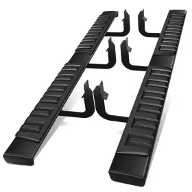 Step-25 Bezt Pair 6 Inch Flat Side Step Bar Running Boards For 04-24 Nissan Titan/xd King Cab