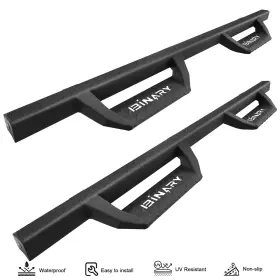 Bhz85515-bs Binary Star For 04-24 Nissan Titan Crew Cab Drop Nerf Bar Bhz Running Boards Blk Side Step