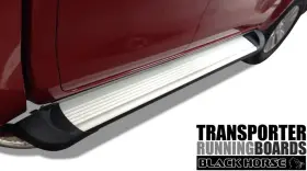 Tr-d13596s Black Horse Off Road Transporter Running Boards Silver 35in Driver Board 96in