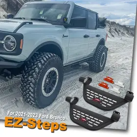 Bac983v01 Broaddict 2pcs Ez-steps For 2021-2024 Ford Bronco 2-door Add On Oem Rock Rail Black New