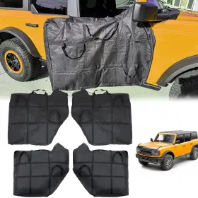 Broaddict C1495 Door Storage Bags 4pc Fit 2021-2026 Ford Bronco 4 Black