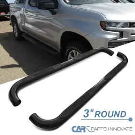 Carpartsinnovate 680750911339 Fits 19-24 Silverado Sierra 1500 Double Cab Pickup Steel 3 Inch Round Side Step Bar