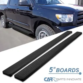Carpartsinnovate 680750938213 Fits 07-21 Toyota Tundra Crewmax 5 Inch Black Aluminum Side Step Running Boards L R