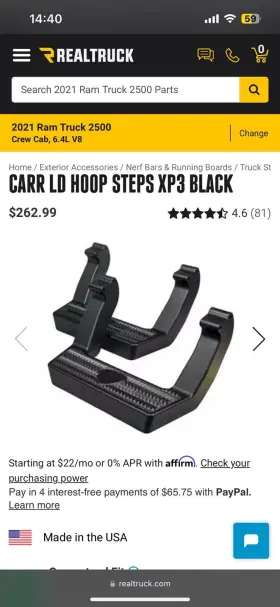 114031 Carr 047185140312 Ld Hoop Steps Xp3 Black 114031. Set Of 4 #2