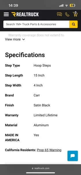 114031 Carr 047185140312 Ld Hoop Steps Xp3 Black 114031. Set Of 4 #3