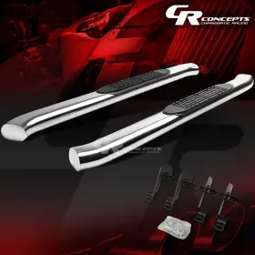 Crc-stepb4c013ss Charismatic Racing Concepts Pair 4 Inch Curved Oval Step Bar Running Board For 2004-2014 Ford F-150 Standard Cab
