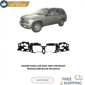 Gm1221125 Chevrolet 13414564 Header Panel For 2002-2009 Trailblazer Black