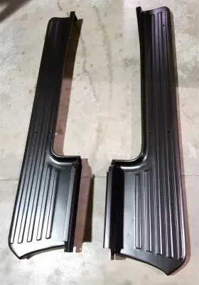 F16-24600-295 Dales Mfg Black Steel Ribbed Running Boards 1953-1956 Ford F100 Pickup Truck - Short Bed