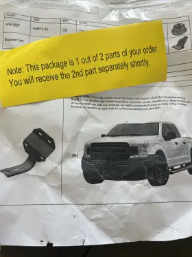 Dna-stepbuf25017t1e Dna Motoring For 2015-2024 F150-f350 Super Duty Extended Cab 6.5 Inch Bar Running Board Brackets
