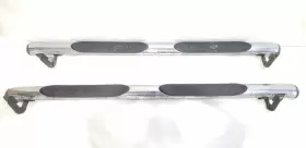 122.ch8705 Dodge Truck Pair Of Running Boards Oem 2005 Ram 2500 Quad Cab