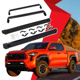 Tca02400mp00hg00 Eeverglow C616v03 Cross Bars And Running Boards For Toyota Tacoma Double Cab 2024 2025 Side Steps