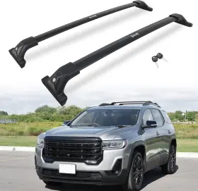 Erkul 683190536416 2 Piece Lockable Roof Rack Cross Bars For Gmc Acadia 2017-2023 Silver