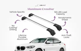 Skyv2020514g Erkul Roof Rack Cross Bars Fits Bmw X4 F26 2014-2018 Flush Rails Silver