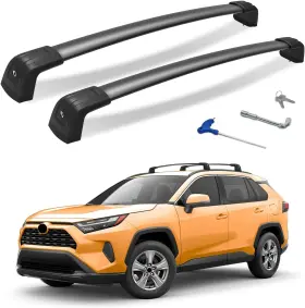 Strv3350319s Erkul Heavy Duty Roof Rack Crossbars Fits Toyota Rav4 2019-2025 For Flush Rails Black