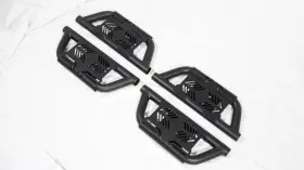 C1541v21 Flexmotor 4pcs Side Steps For 2019-up Dodge Ram 1500 Crew Cab Running Boards 350lbs Iron