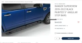 Kb3b-16450-af5yz9 Ford New Ranger Supercrew 2019-2022 Black Painted 5 Inch Angular Step Bar Running Board #2