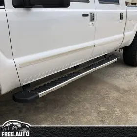 5-ssb-ffsd99cc-v-ss Free-auto802 Fits 99-16 Ford F250 Superduty Crew Cab 6 Inch V Running Board Side Step Bar Silver #2