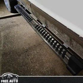 5-ssb-ffsd99cc-v-ss Free-auto802 Fits 99-16 Ford F250 Superduty Crew Cab 6 Inch V Running Board Side Step Bar Silver #3