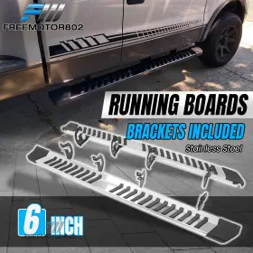 Freemotor802 Fz-5-ssb-ff1504scoe-ss Fits 2004-2014 Ford F-150 Supercab 6 Inch Oe Style Running Boards Side Step Nerf Bar