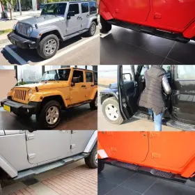 Ga451-3 Gaeaauto Running Boards Drop Side Steps Bars For 2007-2017 Jeep Wrangler Jk 4 Door #2