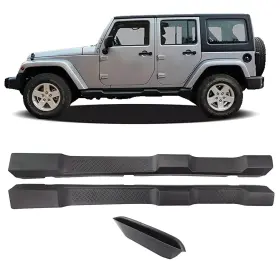 Ga451-3 Gaeaauto Running Boards Drop Side Steps Bars For 2007-2017 Jeep Wrangler Jk 4 Door